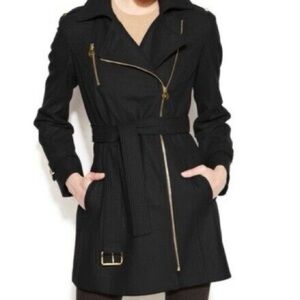 Women’s Michael Kors Black Wool Blend Coat Size 6